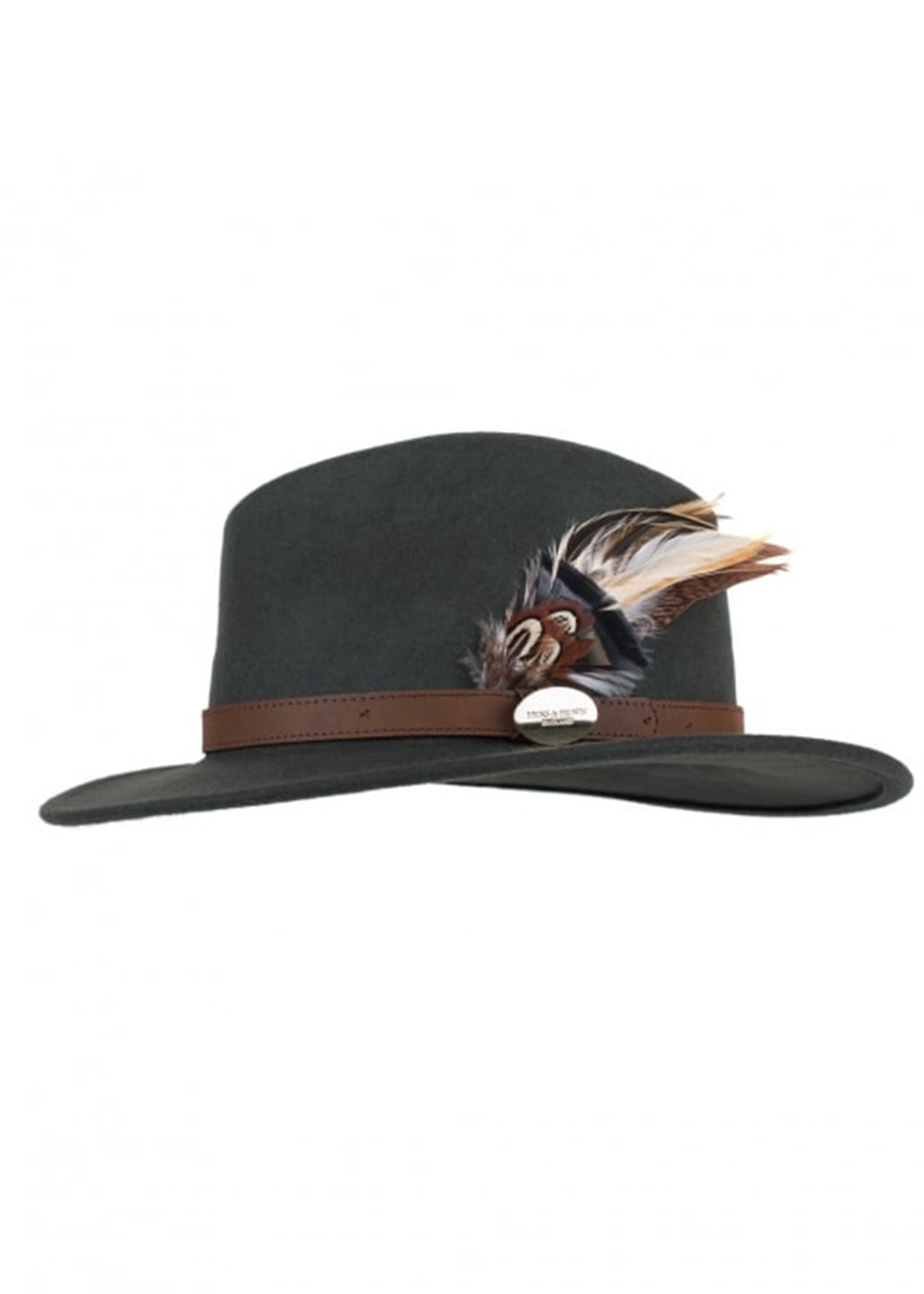 Suffolk Fedora Bronze Side Feather - Olive - 4