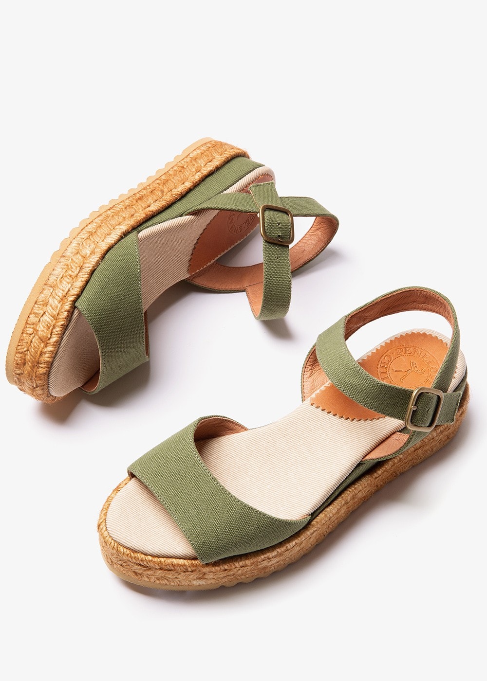 Monaco Canvas Sandals - Khaki - 3