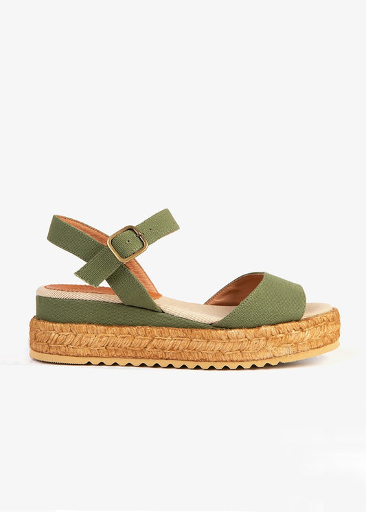 Monaco Canvas Sandals - Khaki - 1