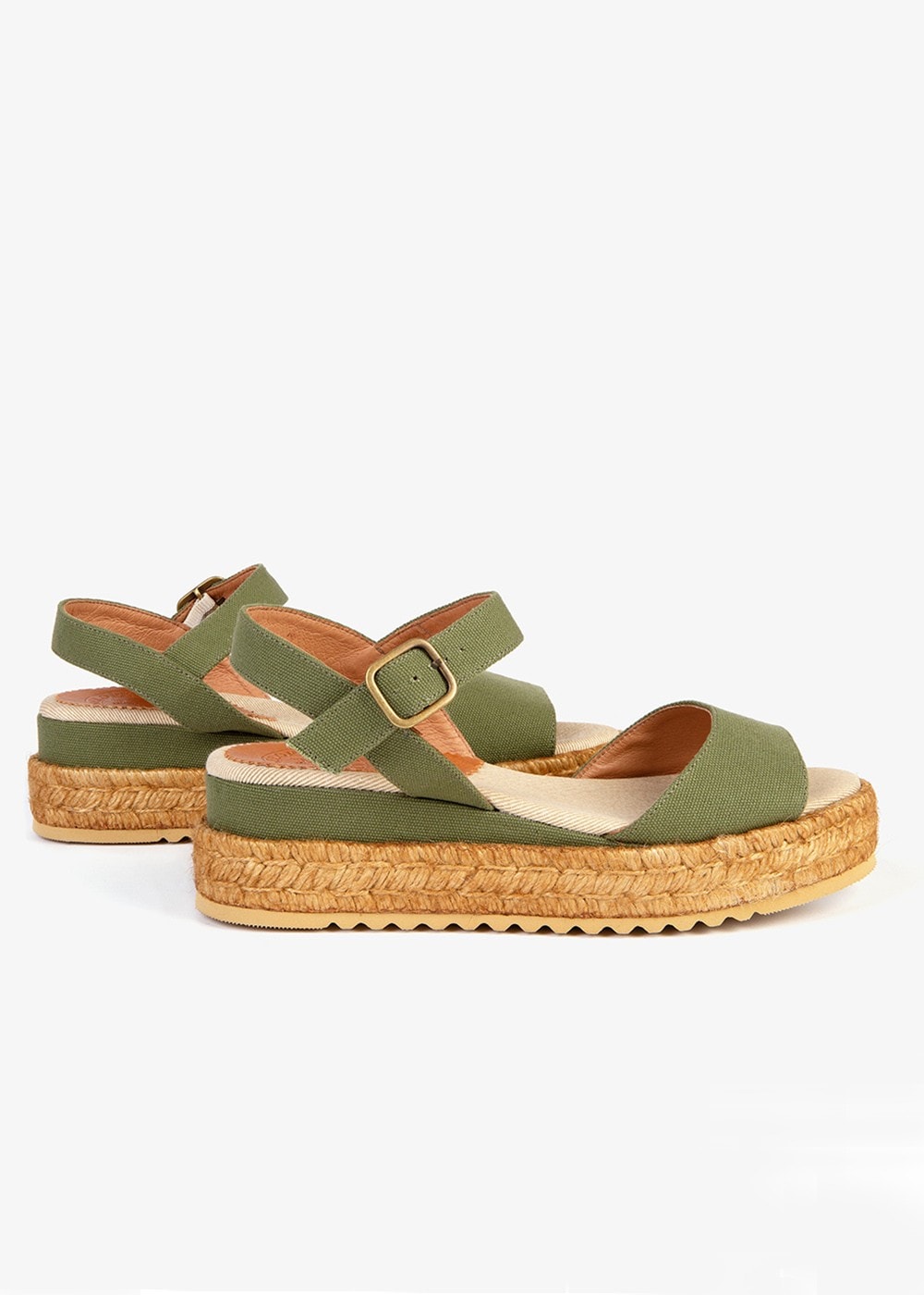 Monaco Canvas Sandals - Khaki - 2