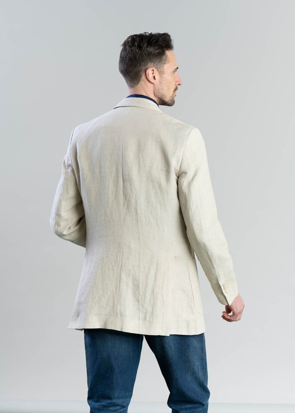 Linen Blazer - Stone - 5