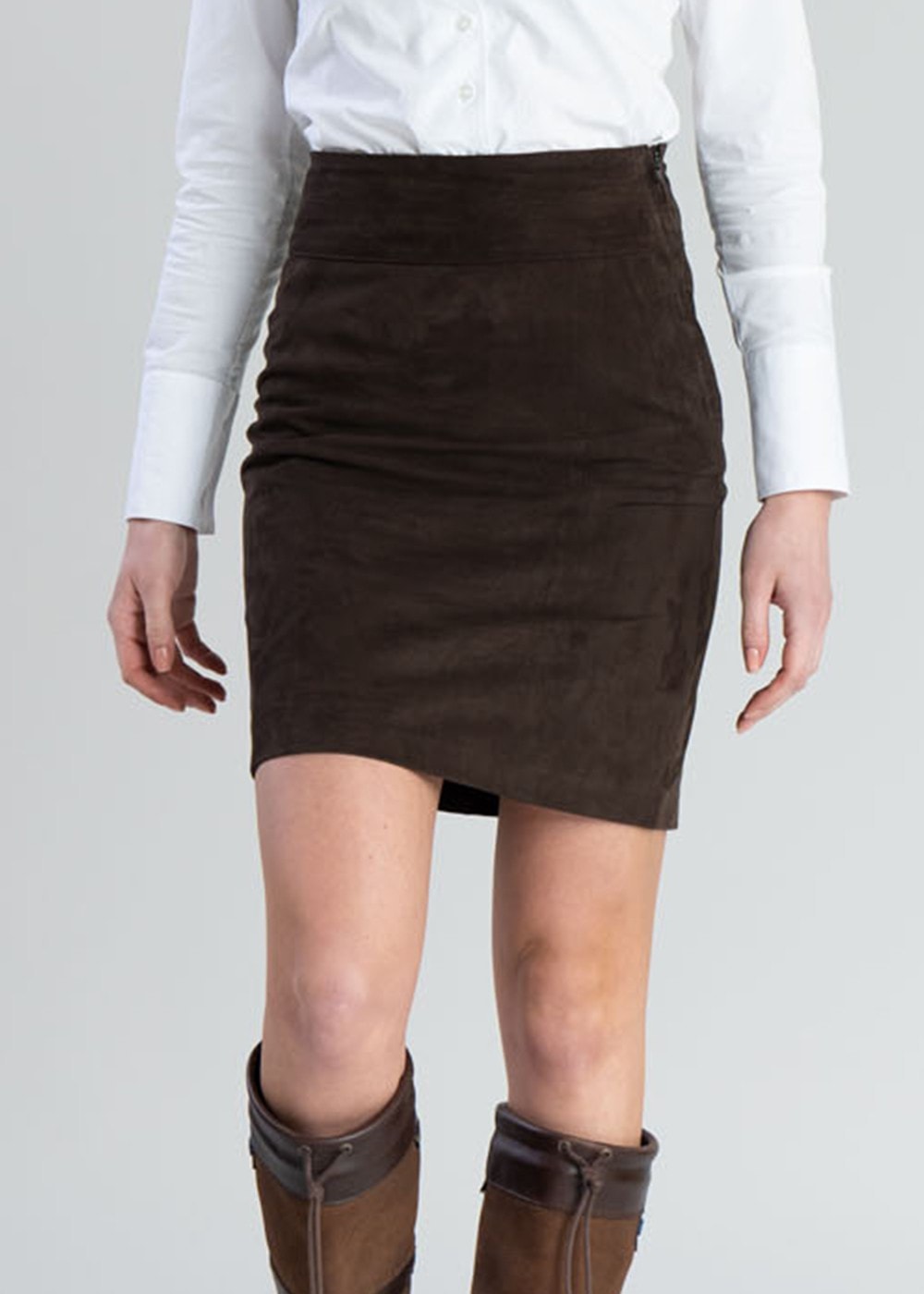 Elena Suede Skirt - Brown - 7