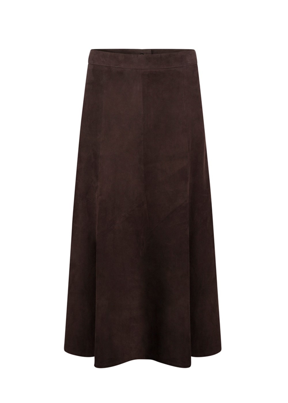 Panel Suede Skirt - Brown - 6