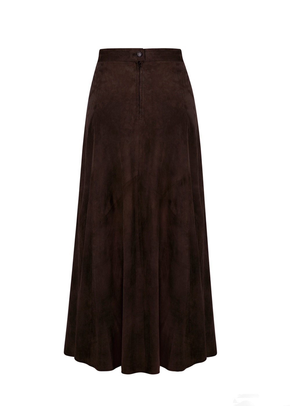 Panel Suede Skirt - Brown - 7