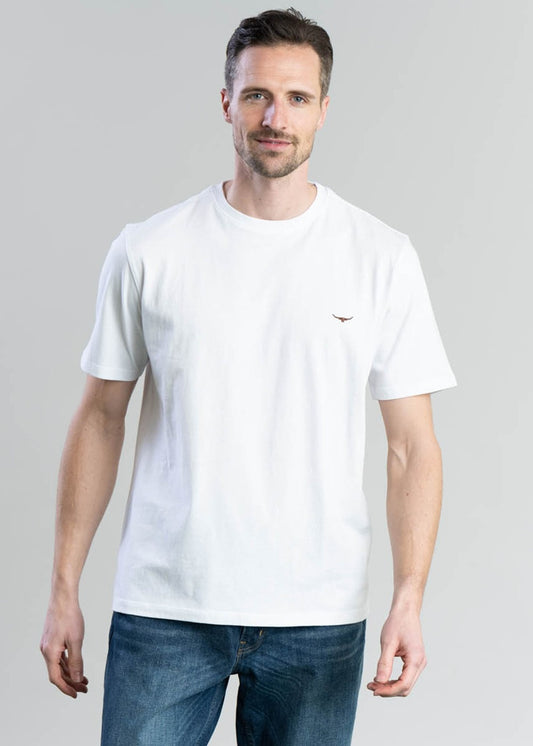 Parson T-Shirt - White and Chestnut - 1