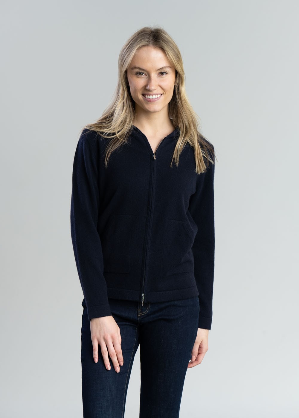 Millie Cashmere Hoodie - Navy - 2