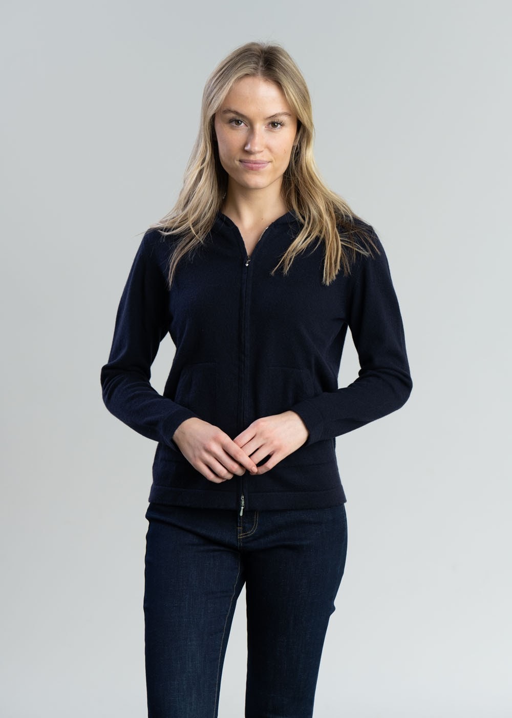 Millie Cashmere Hoodie - Navy - 3