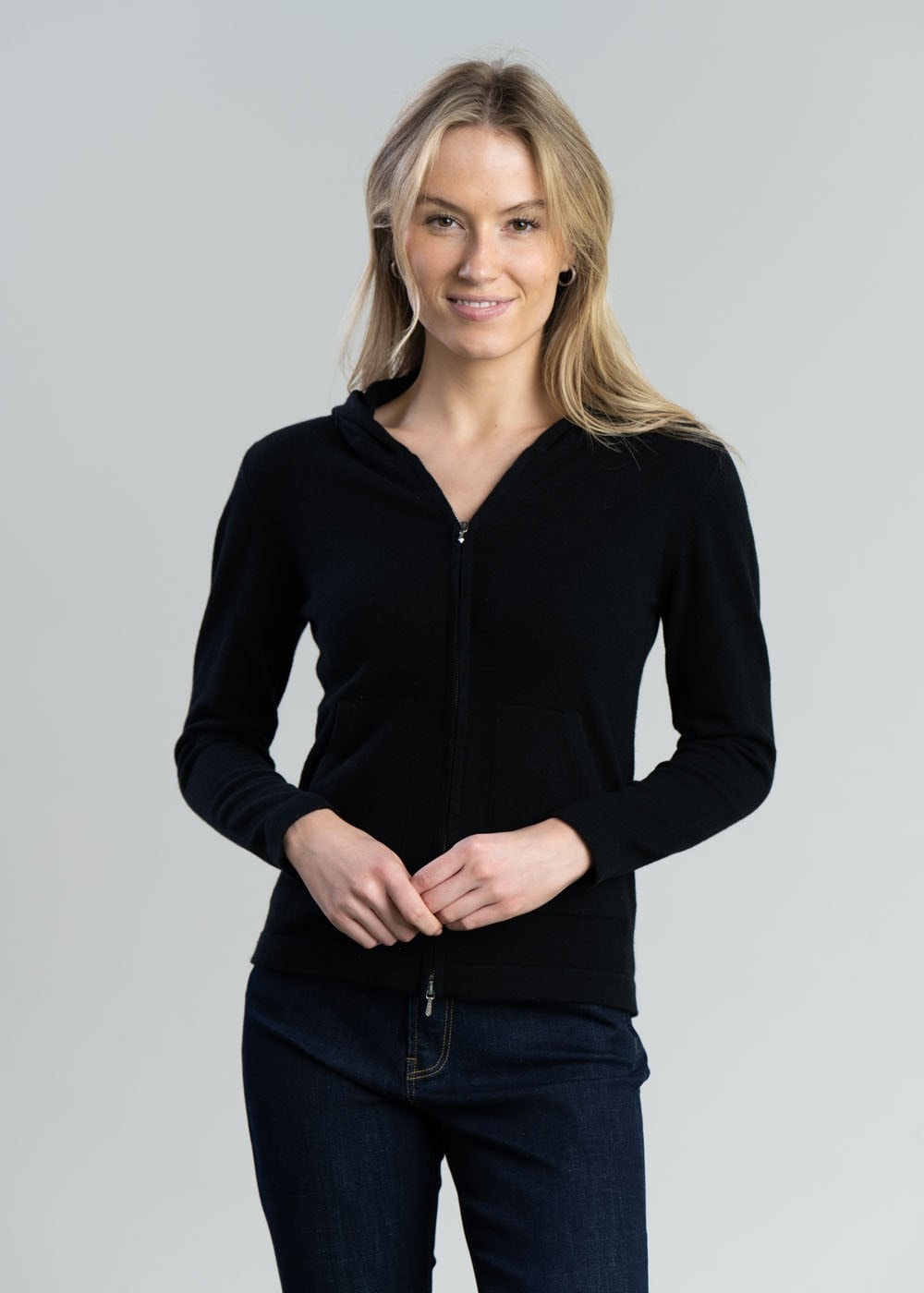 Millie Cashmere Hoodie - Black - 2