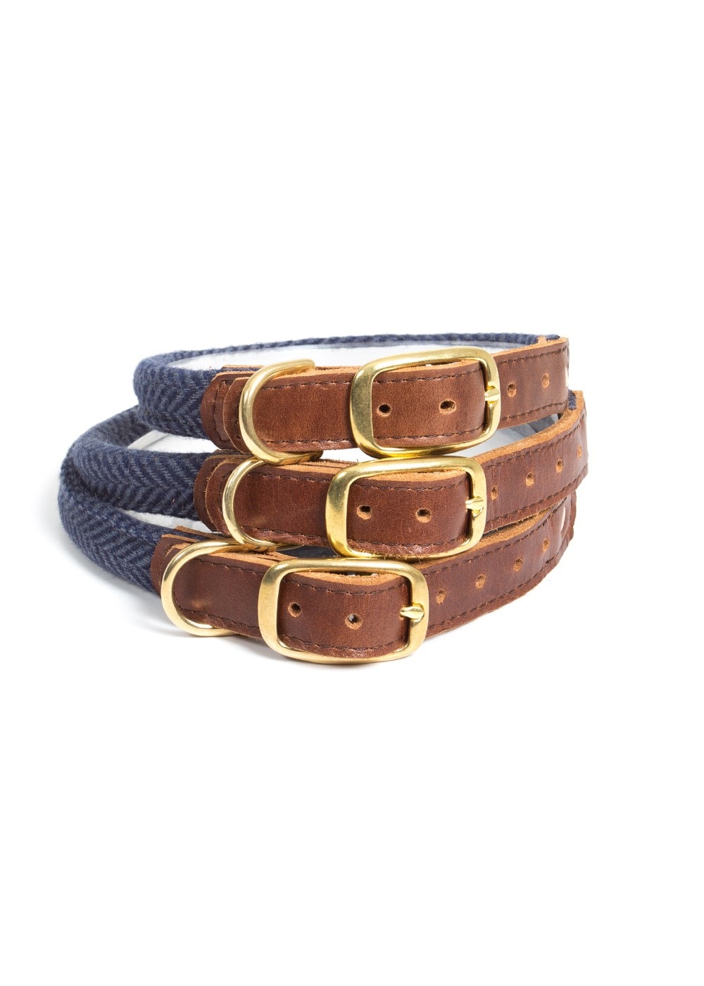 Tweed Dog Collar - Navy - 1