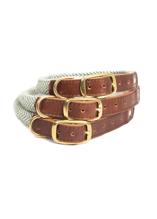 Tweed Dog Collar - Olive - 1