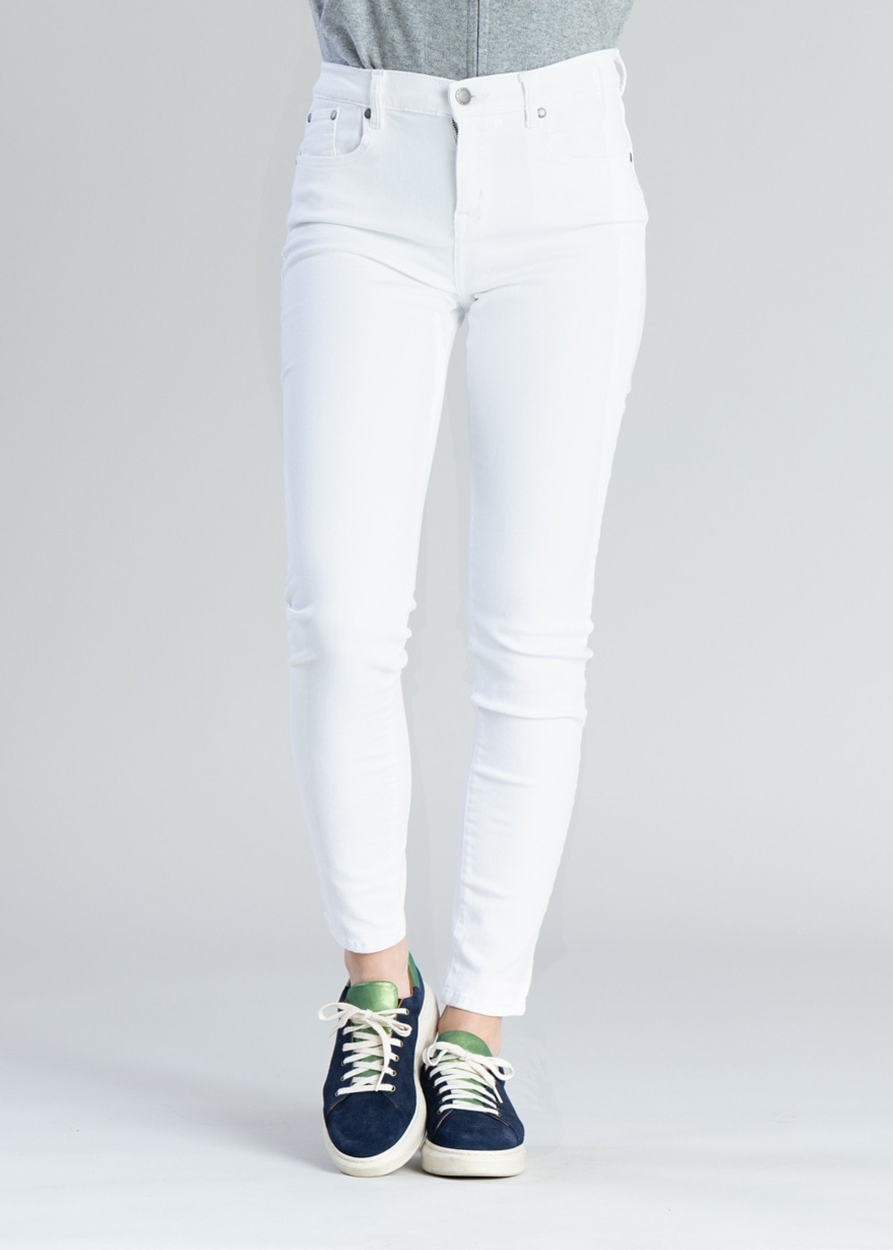 Essential Slim Trousers - White - 1