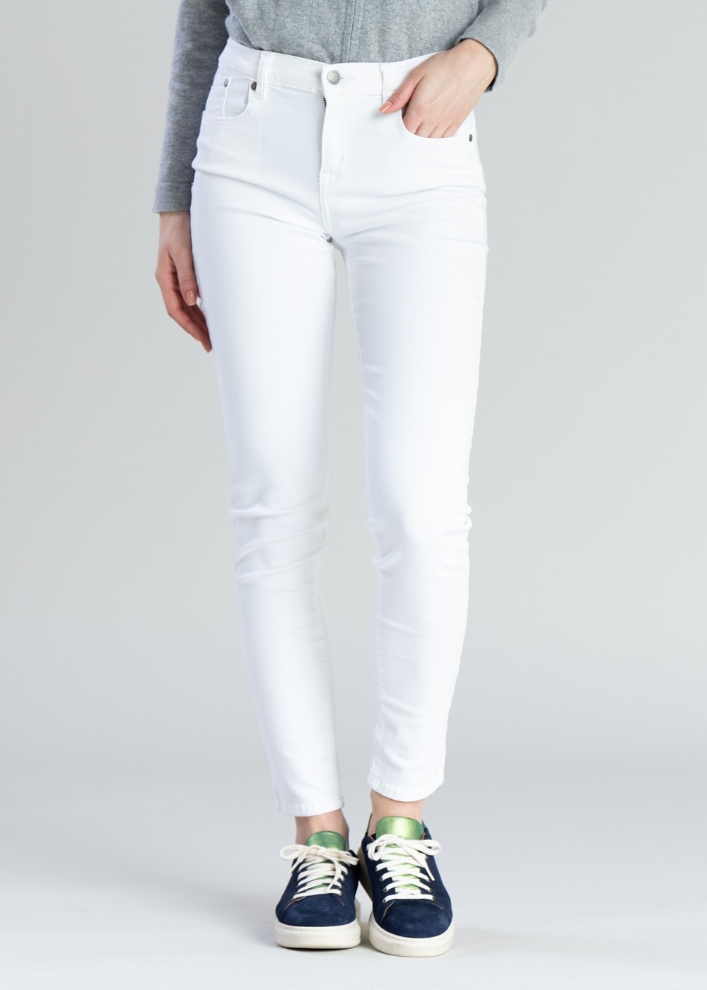 Essential Slim Trousers - White - 3