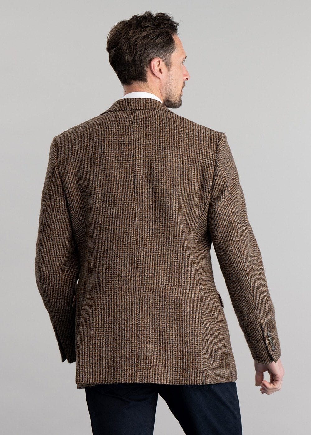 Beal Harris Tweed Jacket - Brown and Olive Shepherds Check - 4