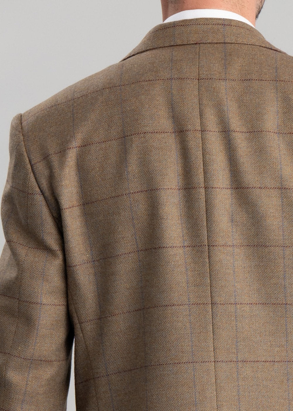 Corbridge Tweed Jacket - Blue and Green Twill with Red and Royal Blue Check - 6