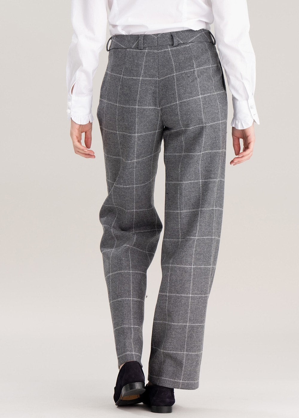 Twill Wide Leg Trousers - Cambridge Check - 3