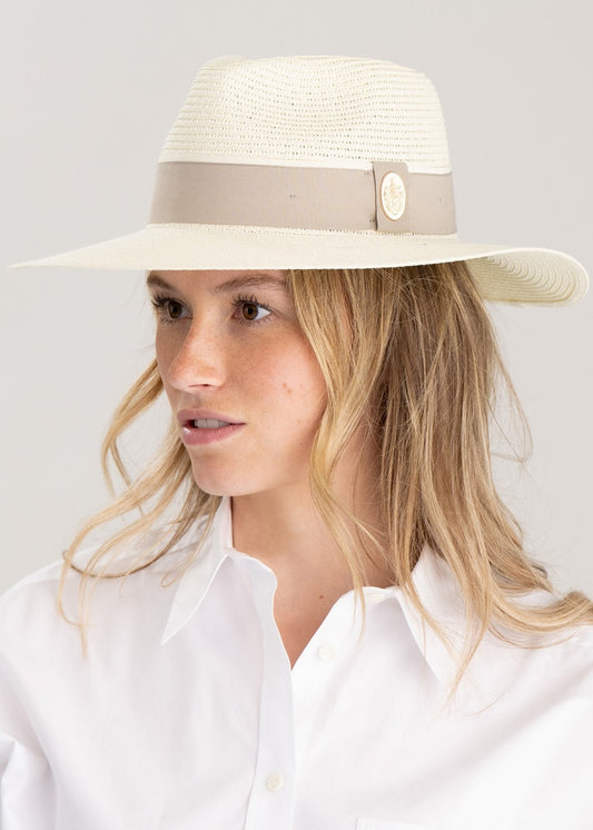 Hemley Wide Brim Fedora - Cream - 1