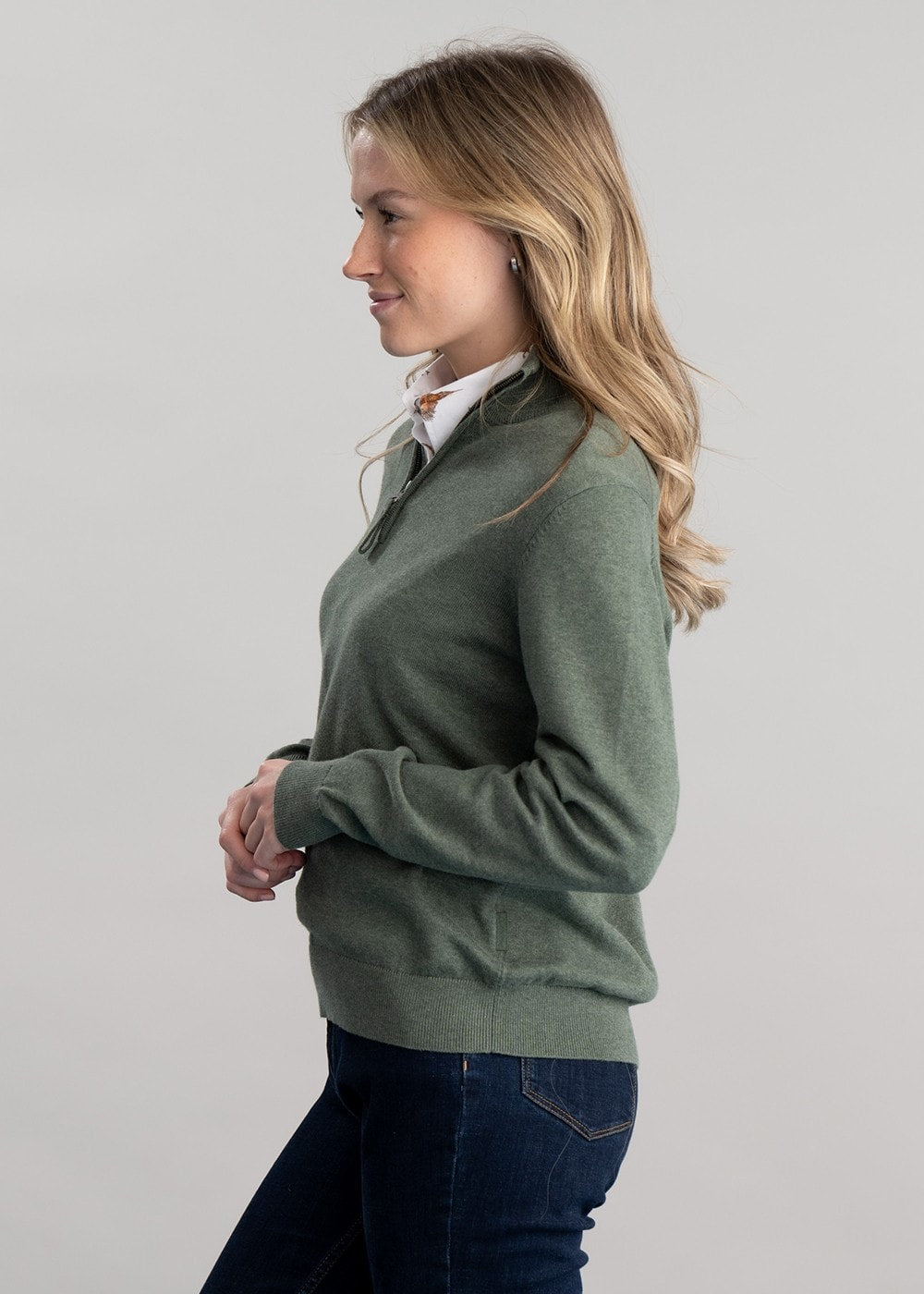 Polperro Pima 1/4 Zip - Country Green - 2