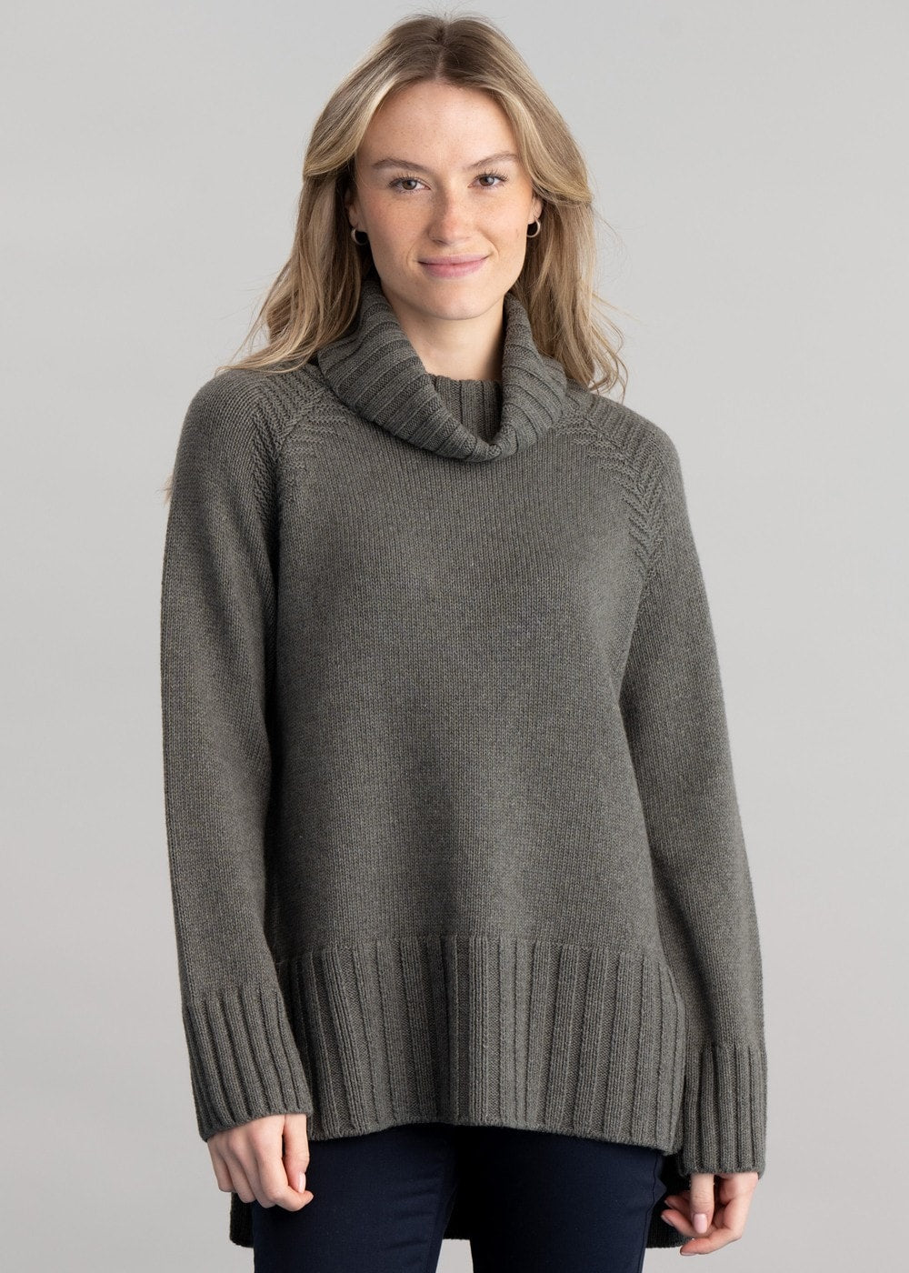 Cordelia Roll Neck Sweater - Winter Pine - 1