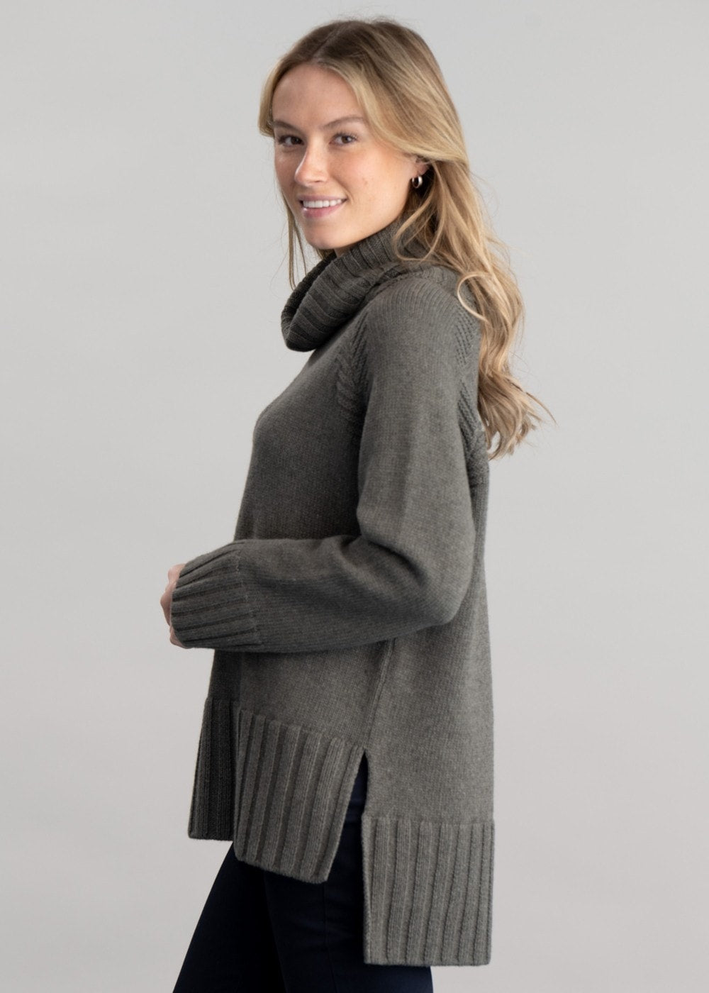 Cordelia Roll Neck Sweater - Winter Pine - 3