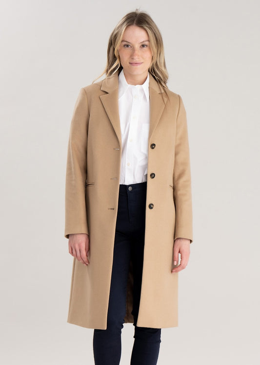 Wool Tailored Coat - Dark Khaki - 1