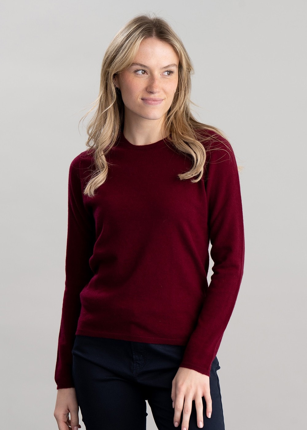 Millie Cashmere Crew Neck - Claret - 4