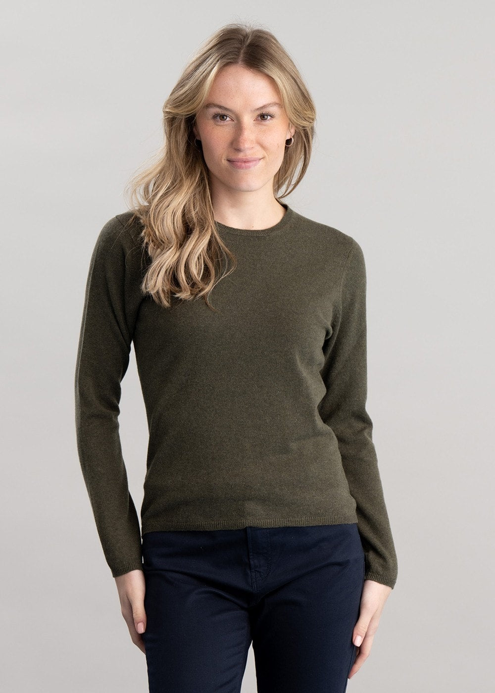 Millie Cashmere Crew Neck - Loden Mix - 1