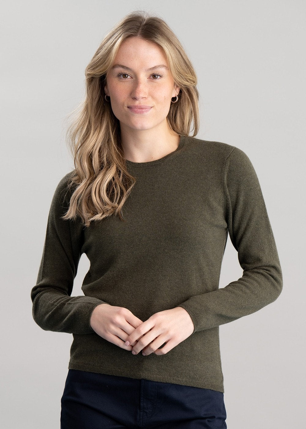 Millie Cashmere Crew Neck - Loden Mix - 3