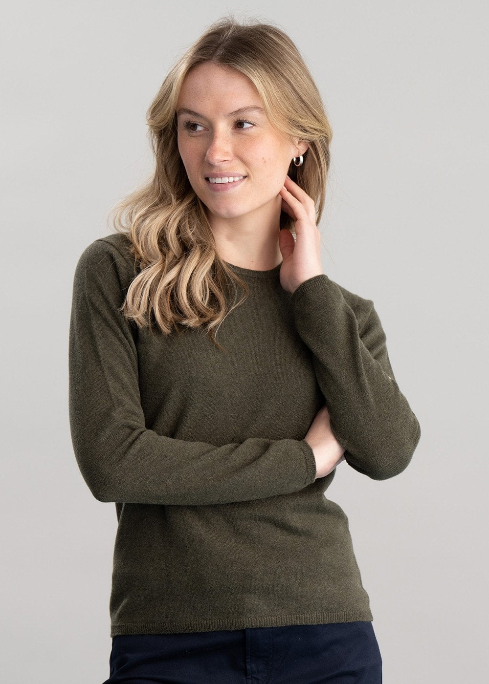 Millie Cashmere Crew Neck - Loden Mix - 4