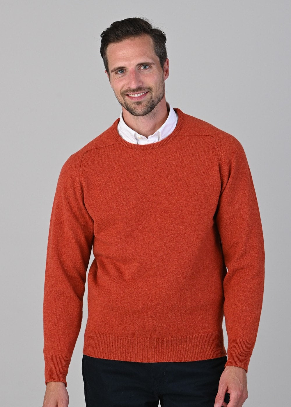 Leven 2 Ply Lambswool Crew Neck - Ember - 1