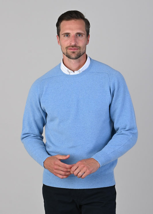 Leven 2 Ply Lambswool Crew Neck - Horizon - 1