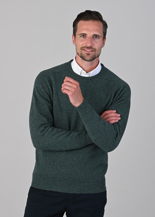 Leven 2 Ply Lambswool Crew Neck - Moorland - 1