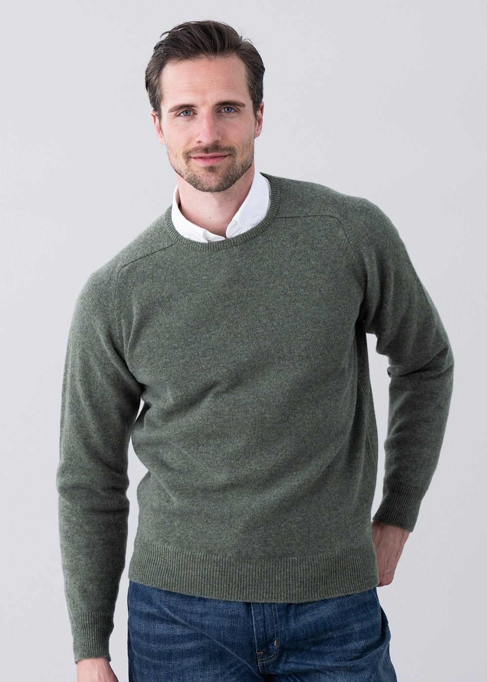 Leven 2 Ply Lambswool Crew Neck - Landscape - 1