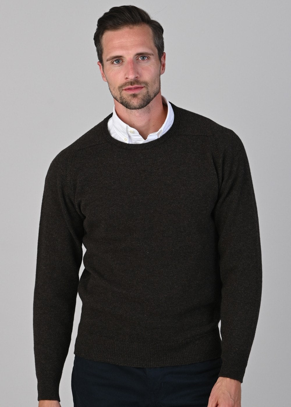 Leven 2 Ply Lambswool Crew Neck - Cocoa - 2