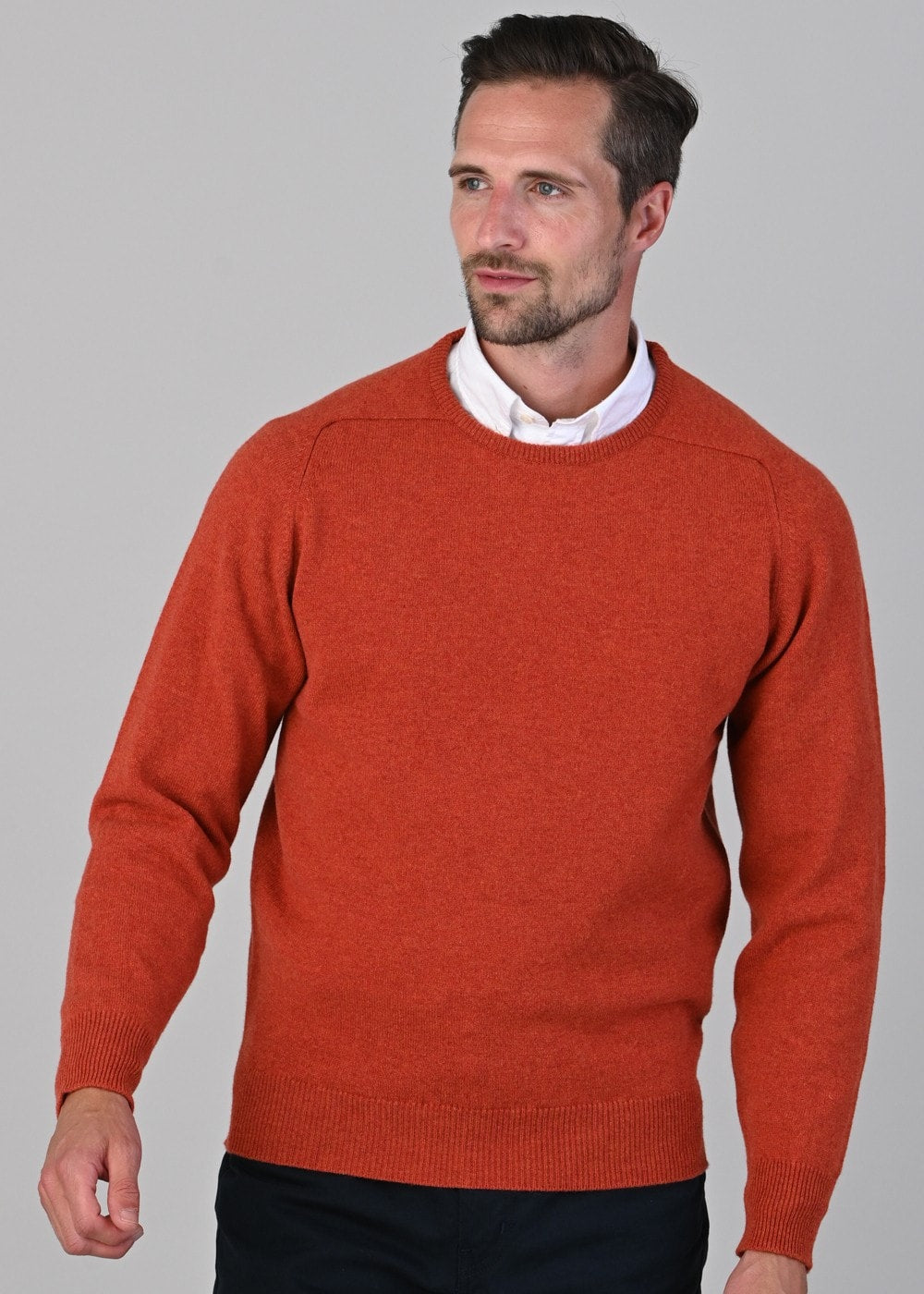 Leven 2 Ply Lambswool Crew Neck - Ember - 2