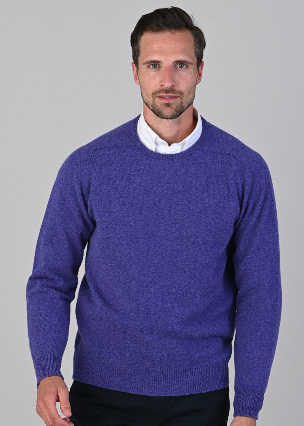 Leven 2 Ply Lambswool Crew Neck - Heliotrope - 2