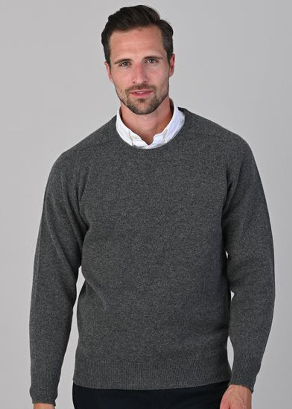 Leven 2 Ply Lambswool Crew Neck - Cliff - 2