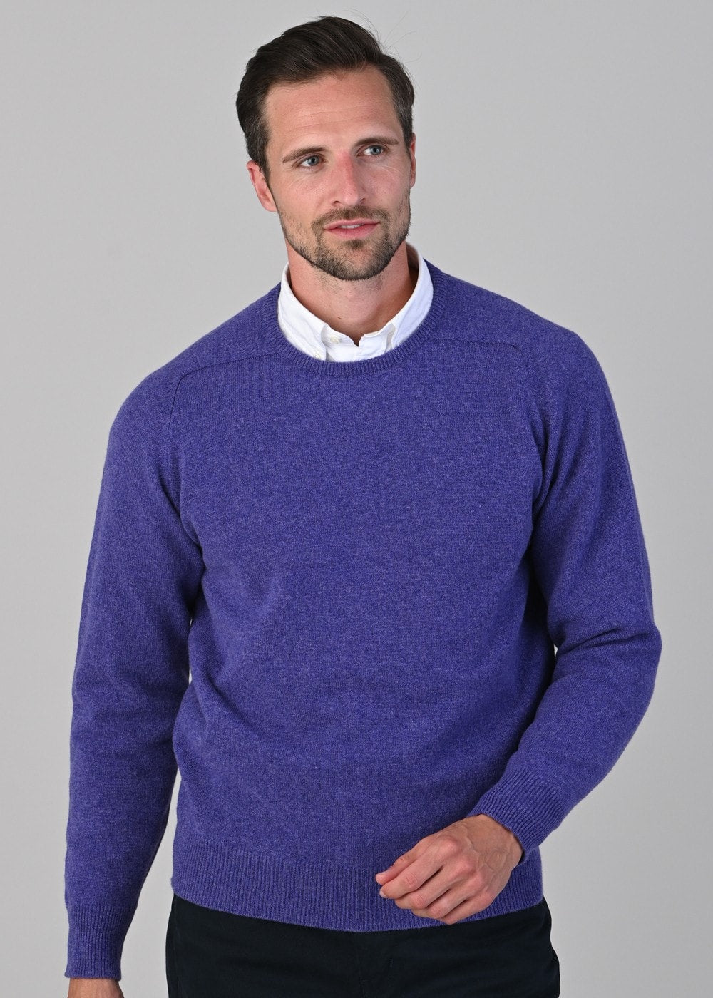 Leven 2 Ply Lambswool Crew Neck - Heliotrope - 3