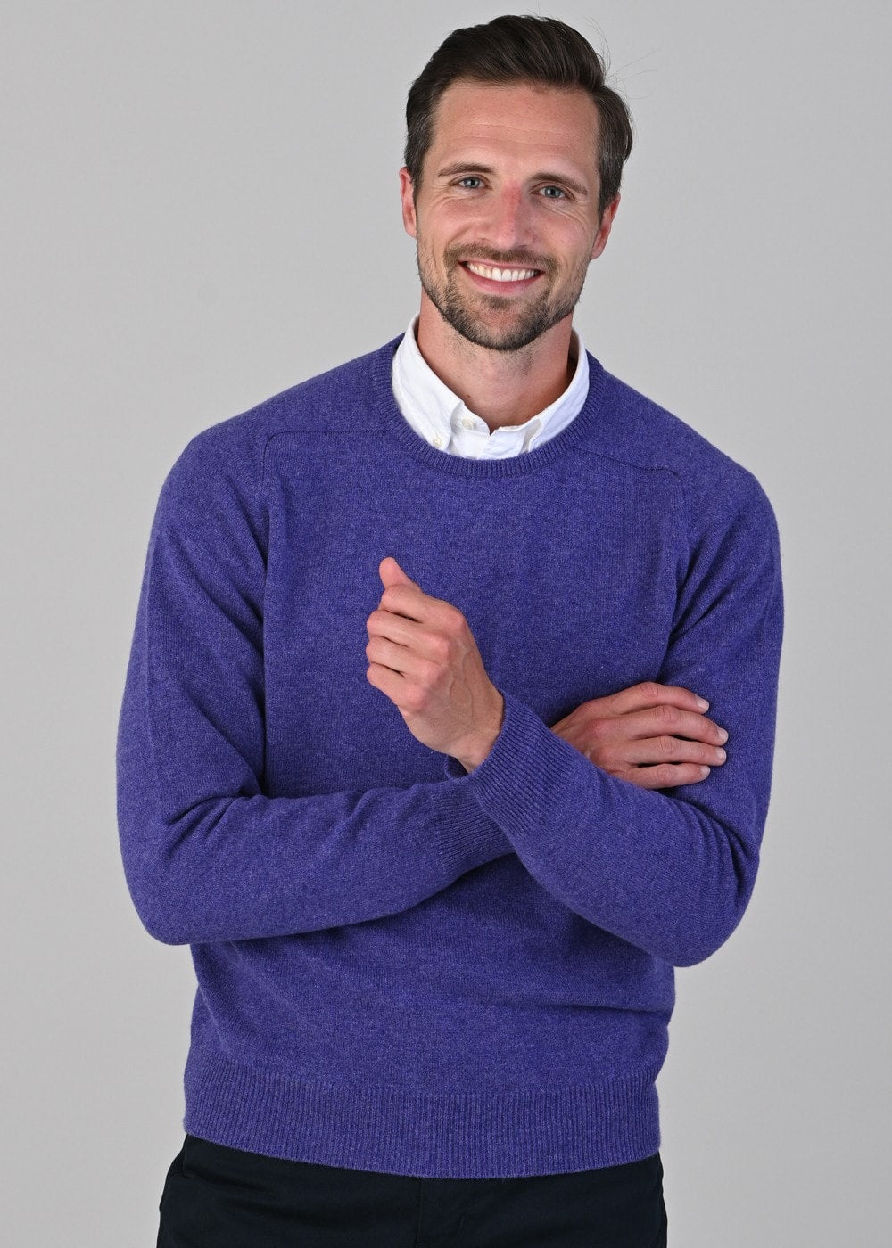 Leven 2 Ply Lambswool Crew Neck - Heliotrope - 4