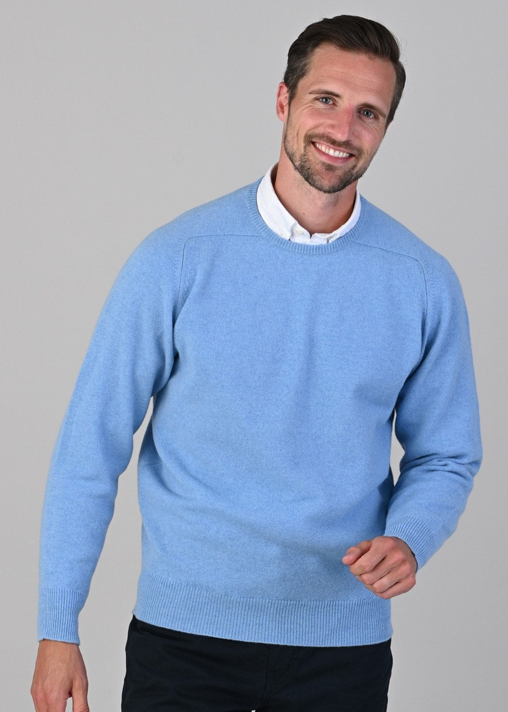 Leven 2 Ply Lambswool Crew Neck - Horizon - 3