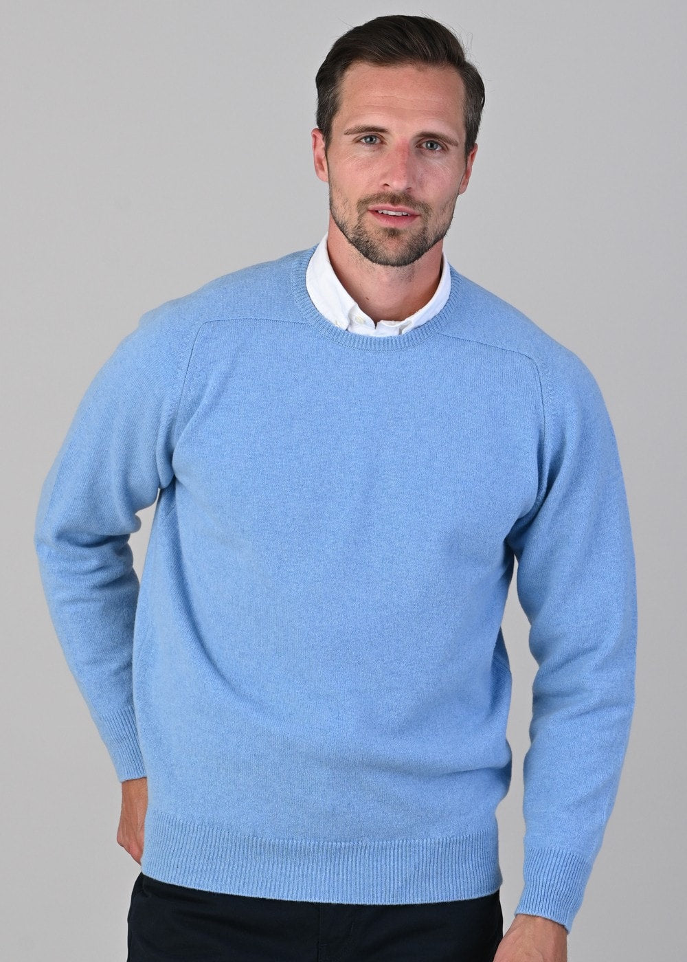 Leven 2 Ply Lambswool Crew Neck - Horizon - 4