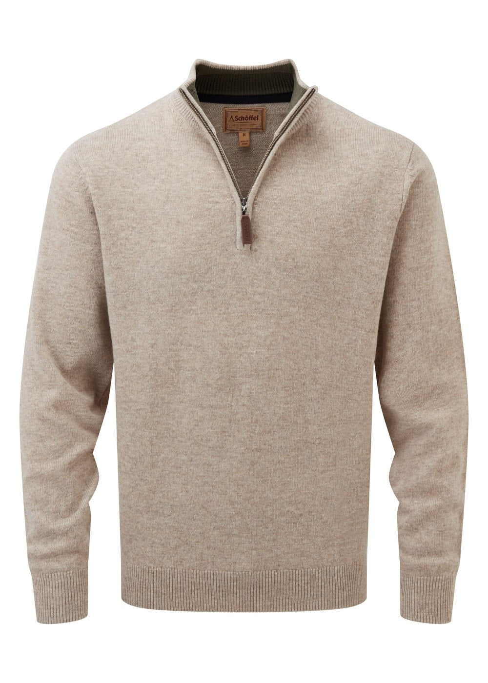 Lambswool Zip Neck Jumper - Oat - 5