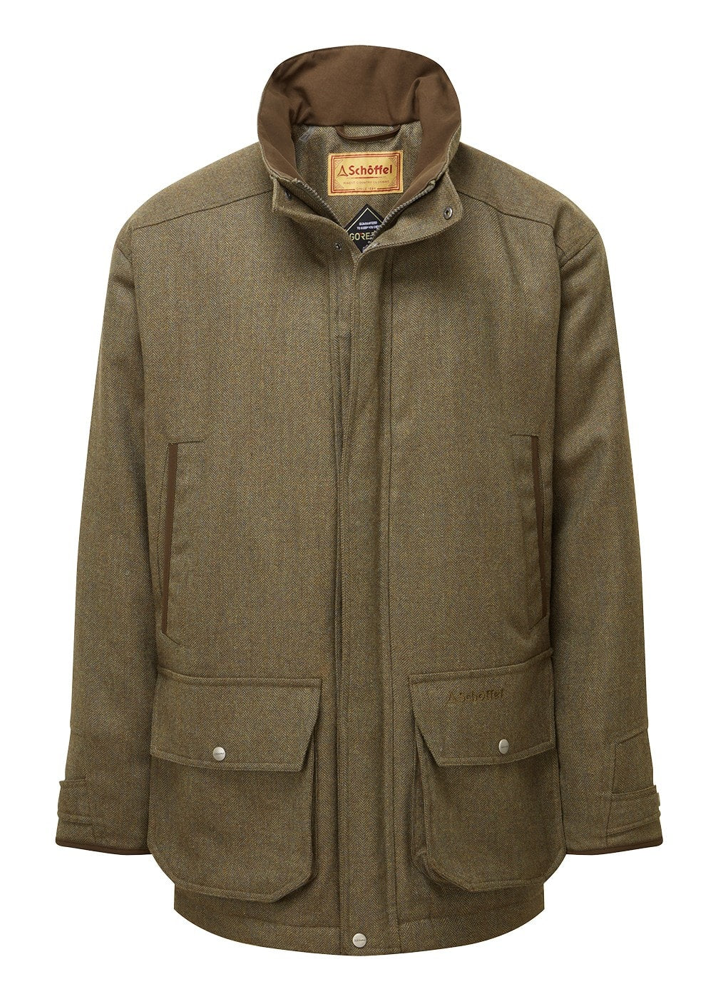 Ptarmigan Tweed Classic Coat - Loden Green Herringbone Tweed - 6