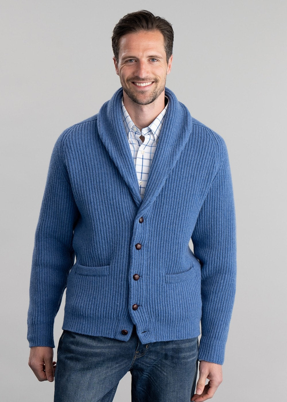 Lambswool Windsor Shawl Jacket - Clyde - 2