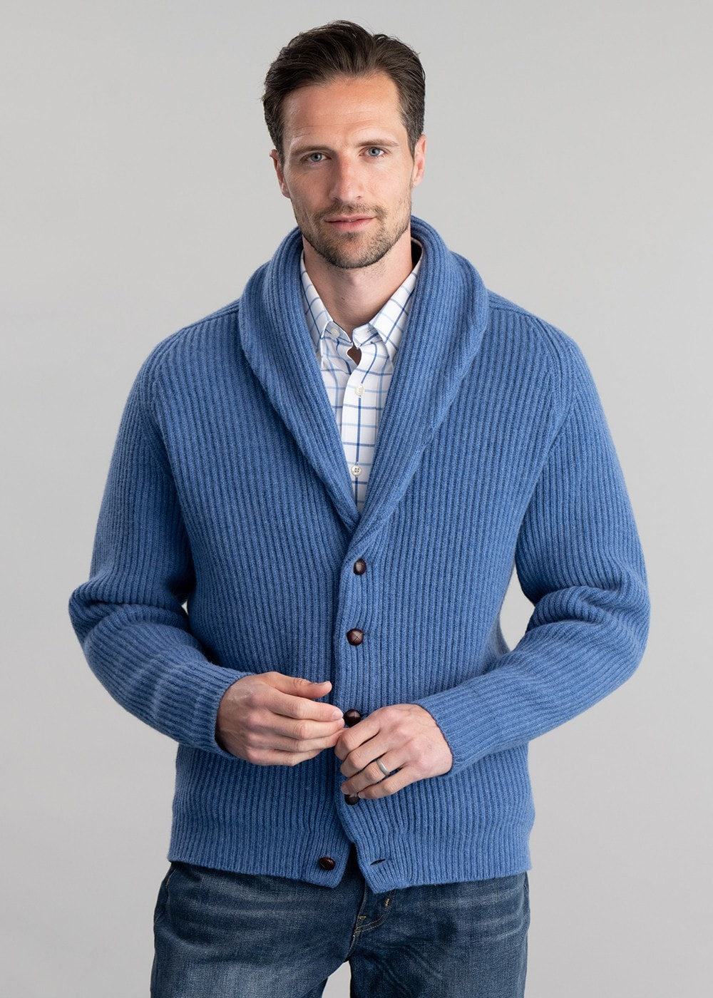 Lambswool Windsor Shawl Jacket - Clyde - 3