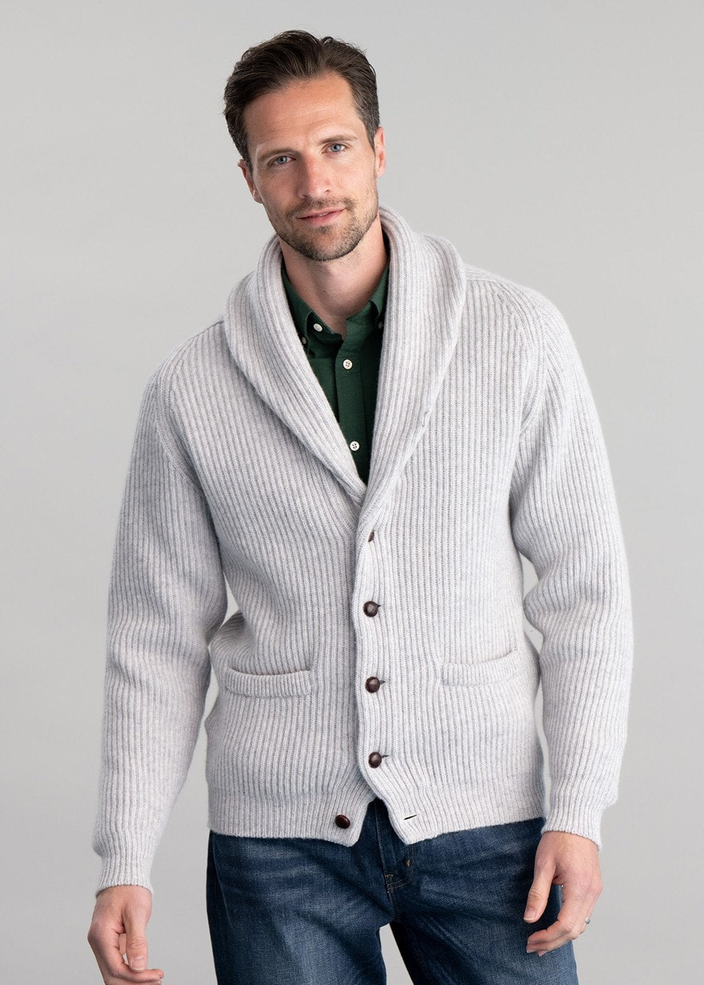 Lambswool Windsor Shawl Jacket - Feather - 2