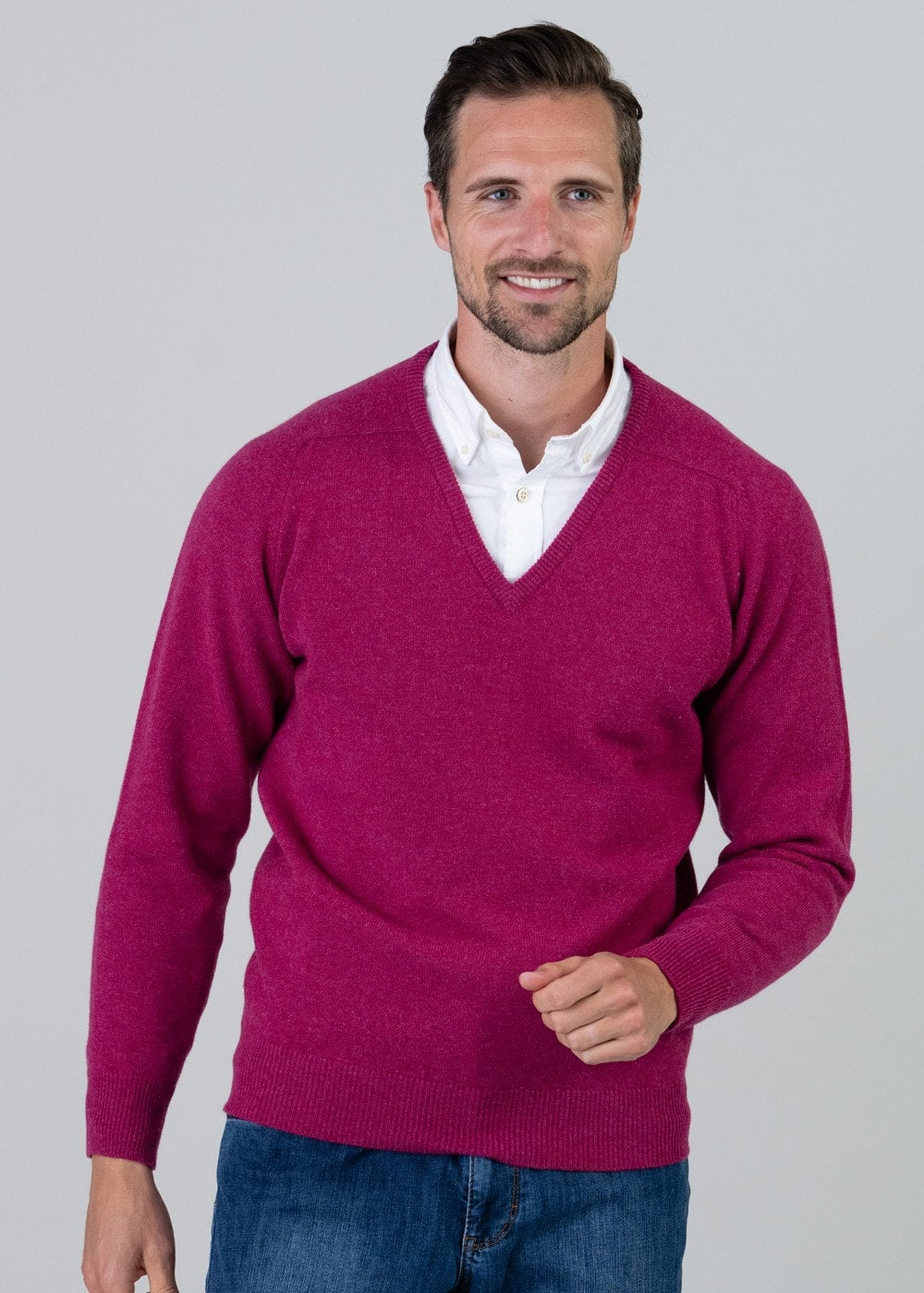 Leven 2 Ply Lambswool V-Neck - Vegas - 3