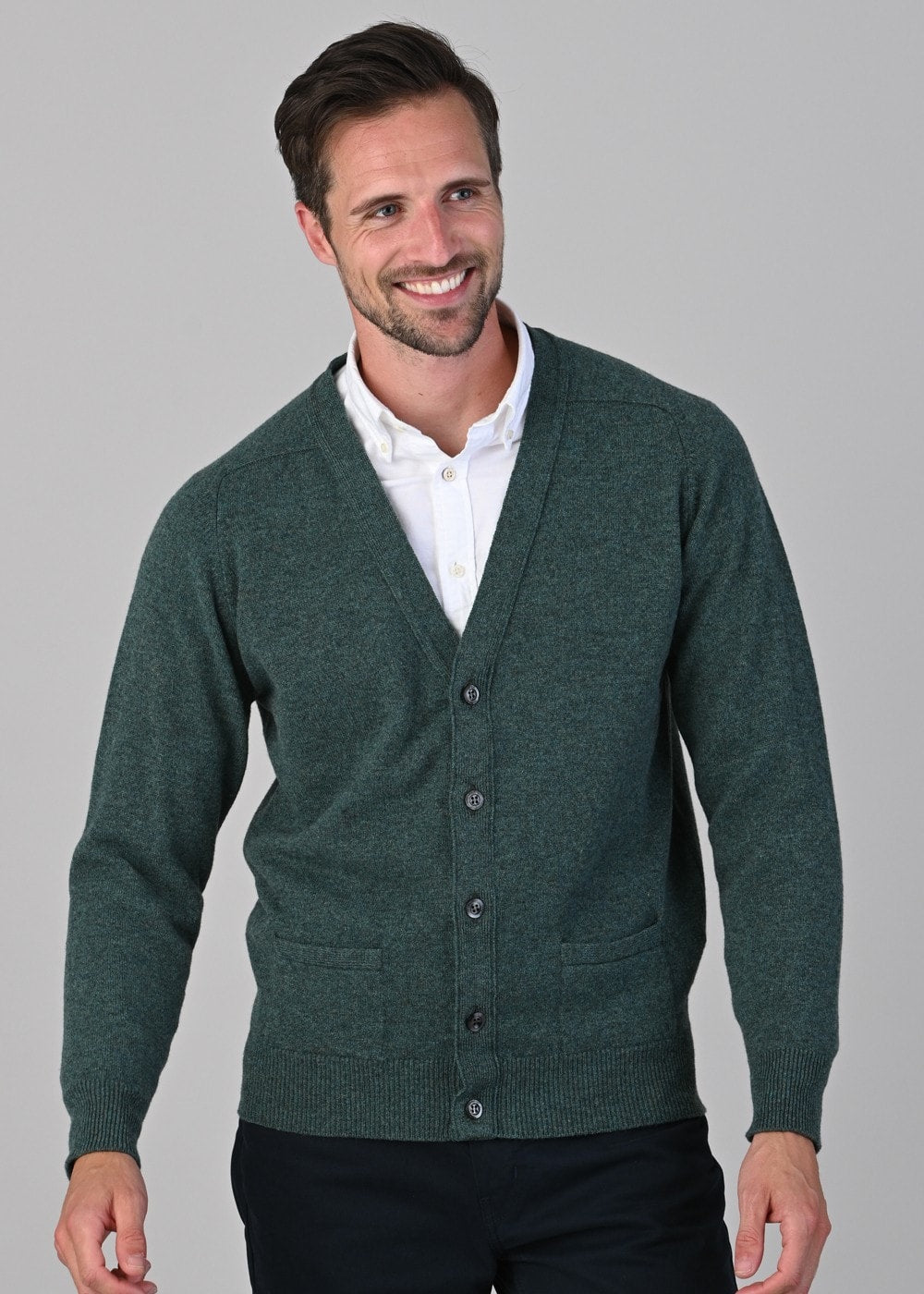 Leven 2 Ply Lambswool Cardigan - Moorland - 3