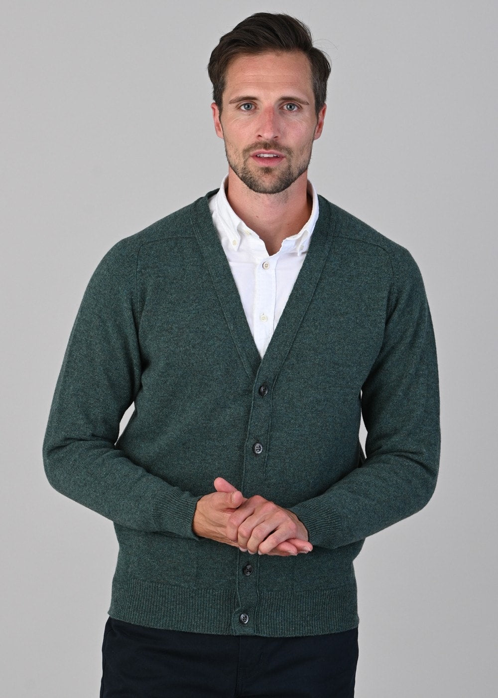 Leven 2 Ply Lambswool Cardigan - Moorland - 4