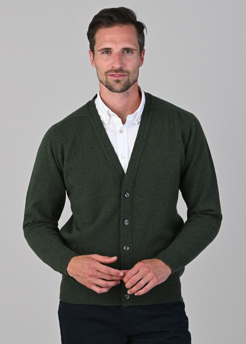 Leven 2 Ply Lambswool Cardigan - Rosemary - 3