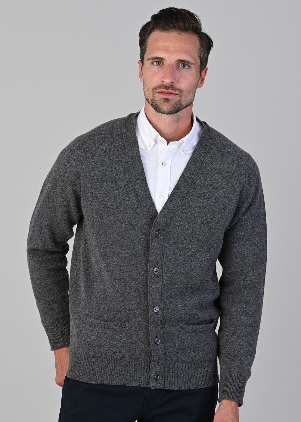 Leven 2 Ply Lambswool Cardigan - Cliff - 3